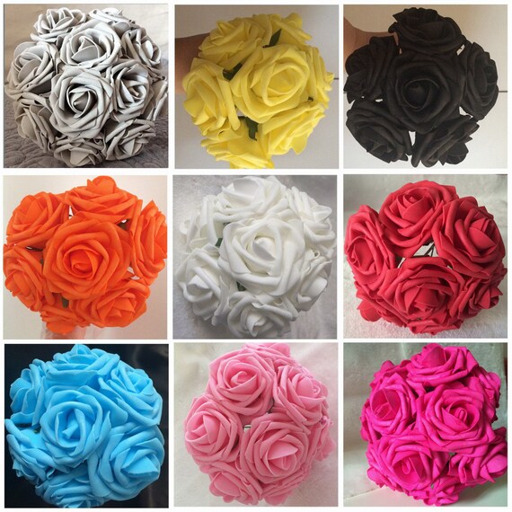 All'ingrosso Fiori Rose artificiali sfuso per decorazione di nozze  Centrotavola Fiori da sposa 100 teste Fiori artificiali Soft Foam Rose LNPE  -  Italia