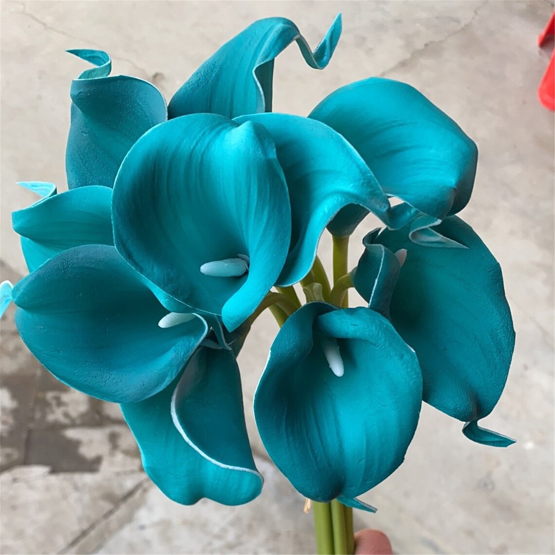 Teal Oasis Calla Lily Bouquet Oasis Wedding Flowers Real Etsy