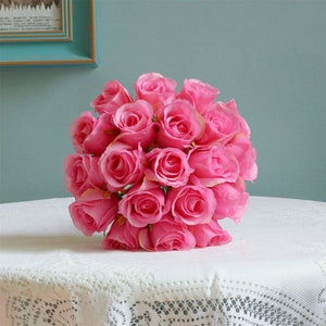 Silk Rose Bouquet Artificial Flower Bunch Wedding/Home/Decorations/Arrangement/Gift DY-20T image 6