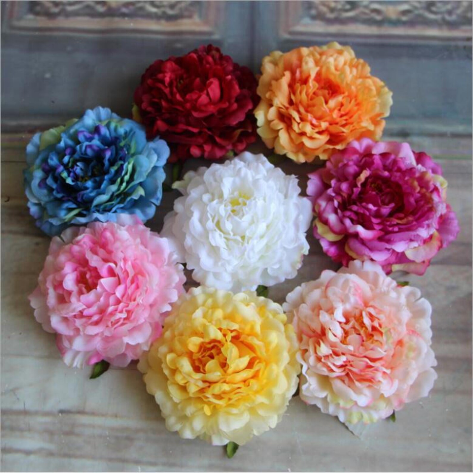 Artificial Peony Heads Silk Peonies Bulk 50 Flower Heads 16cm Etsy
