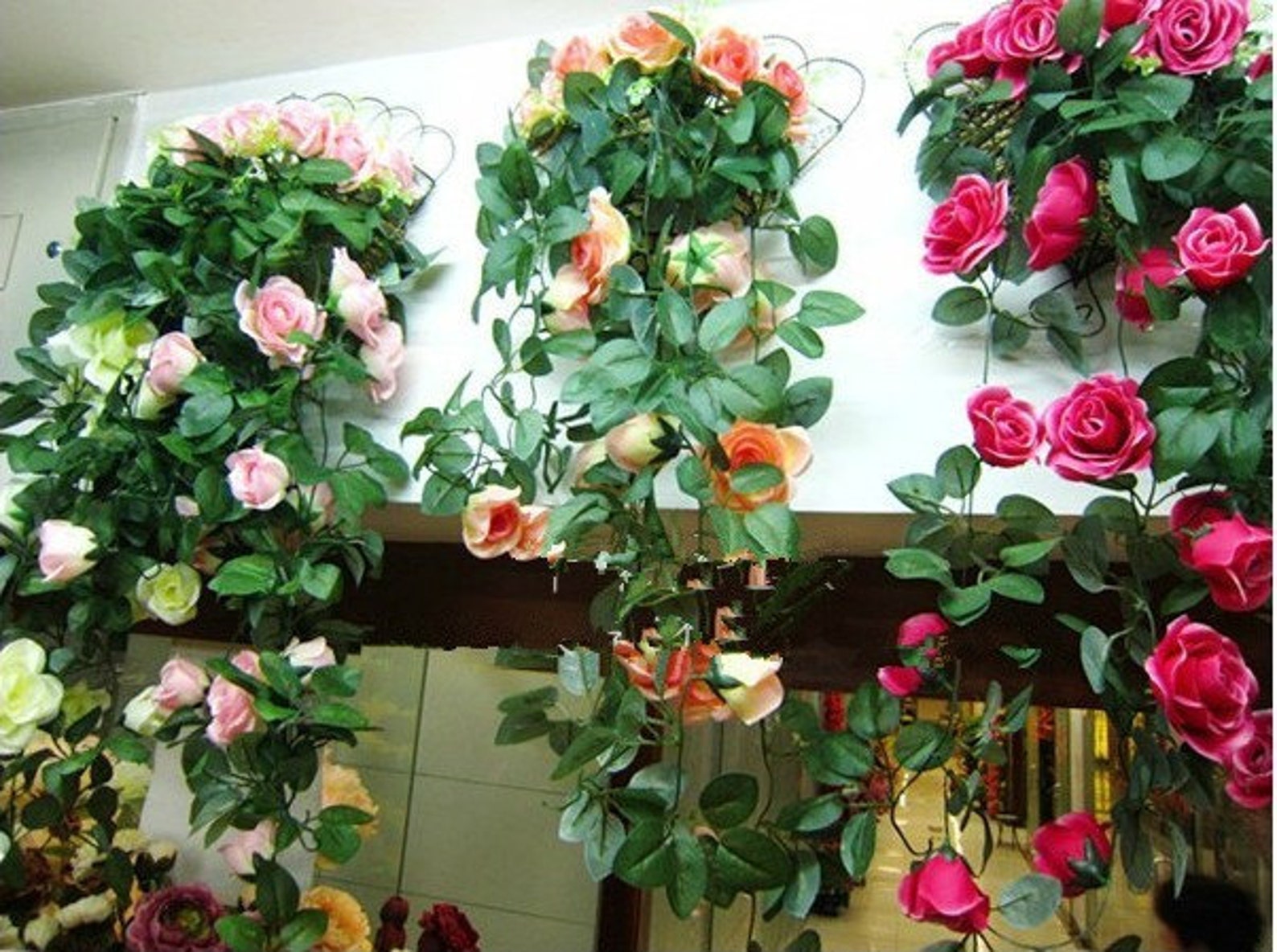 Fake Flower Garland Silk Rose Vine Wedding Party Etsy Canada