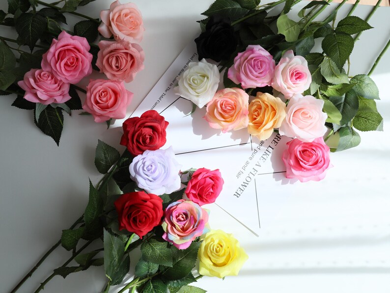 Fake Flowers Look Like Real Latex Real Touch Roses 10 Stems Etsy