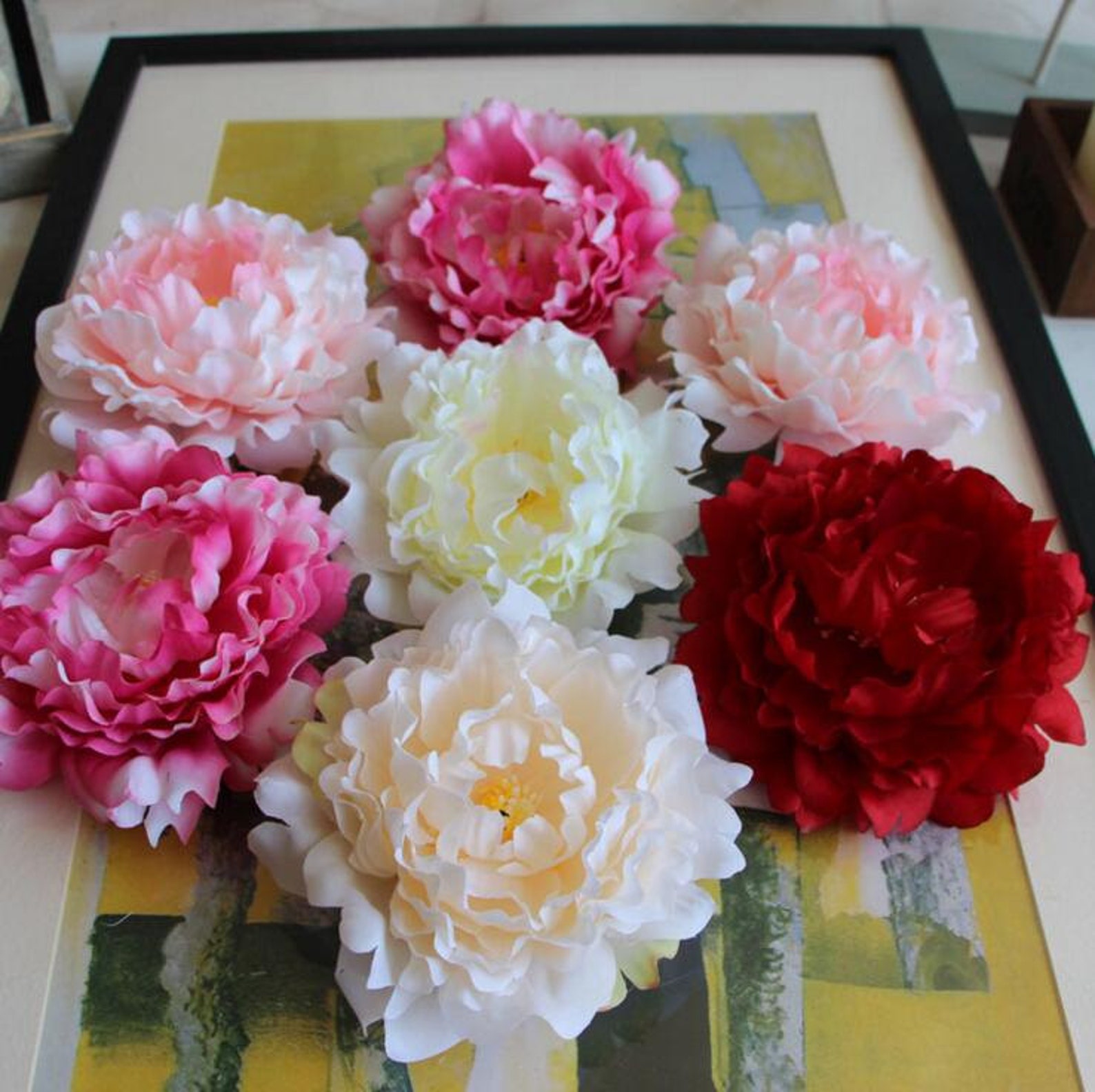 10pcs Large Peony Flower Heads Silk Artificial Flowers for Etsy