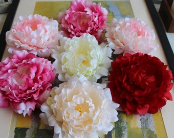 10pcs Large Peony Flower Heads Silk Artificial Flowers for Crafts DIY Flower Wall Backdrop Home Decor