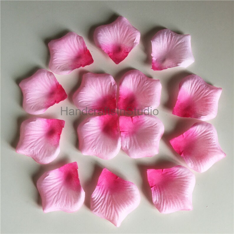 Pink Rose Petals Bicolor Fake Flowers Petals 500 Silk Petals Etsy