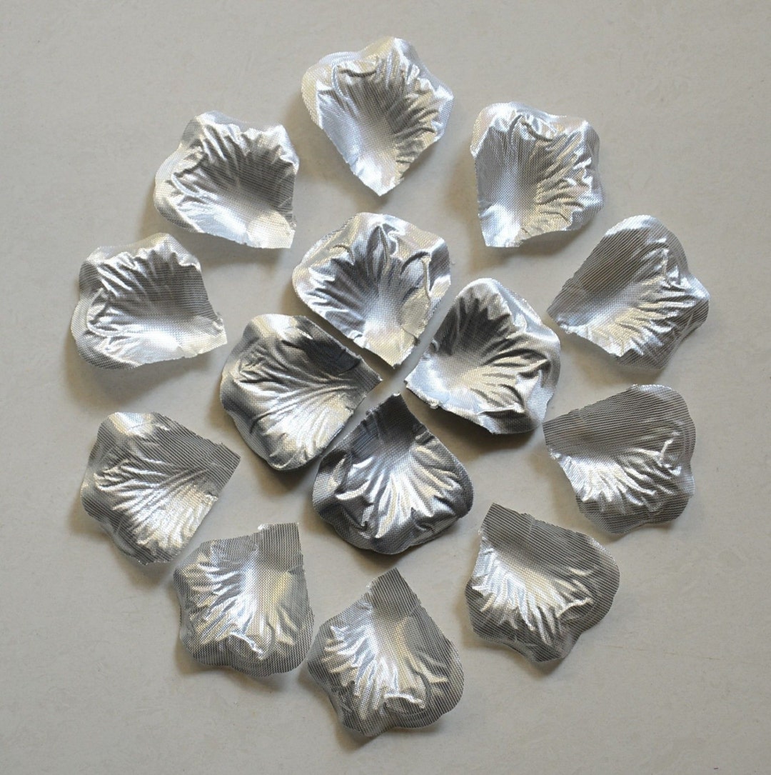 1000Pcs Artificial Silk Rose Petals - Silver, For Wedding Aisle, Vase Decor, Party Favors (Reusable) - View #5