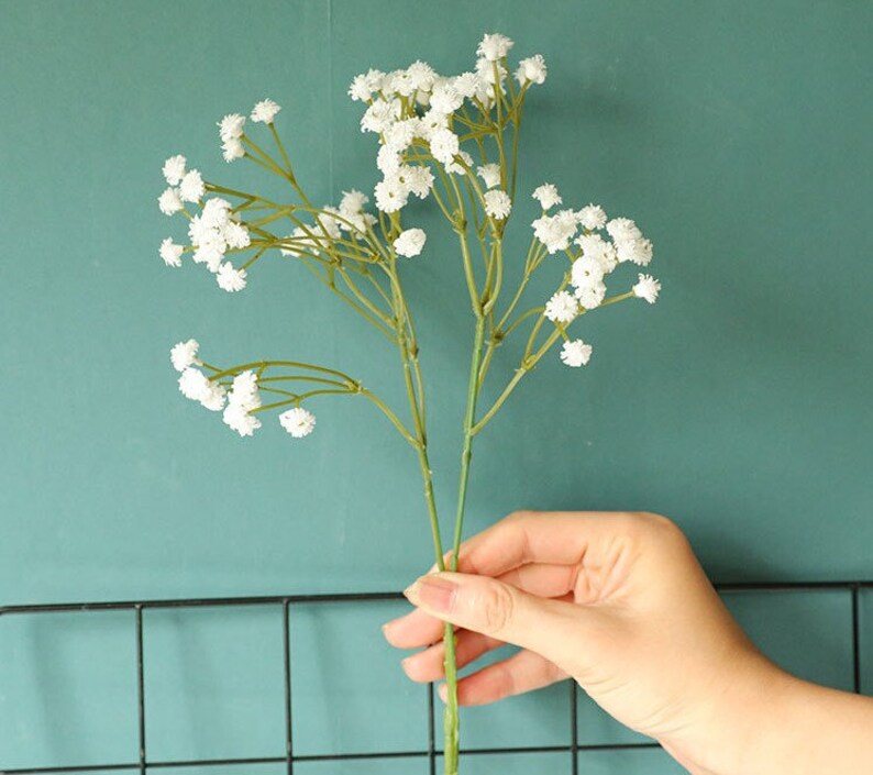 White Babys Breath Fake Gypsophila Flowers Faux Babysbreath for Wedding Table Centerpieces Flower Arrangement DIY Flowers HZMTX Cream White