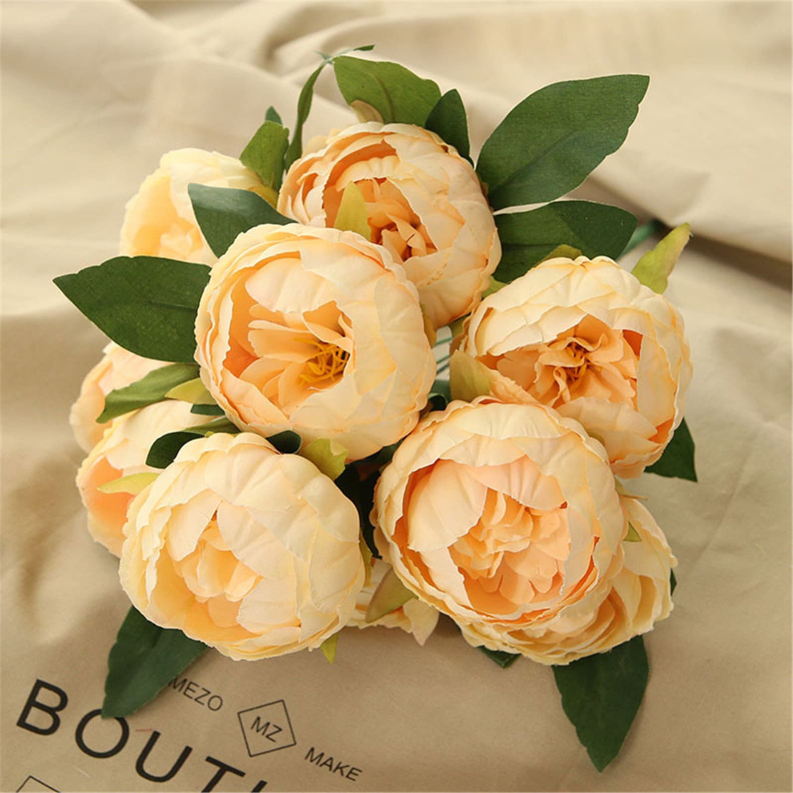 Silk Peony Bouquet Artificial Flowers Peony Bouquets 10 Heads Etsy