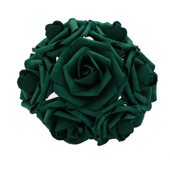 Emerald Flowers Artificial Roses 8cm 100 PCS Hunter Green Etsy