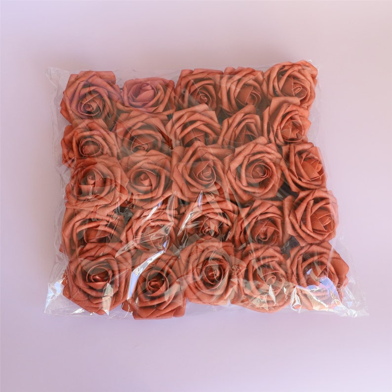 Burnt Orange Flowers Artificial Rose Flowers Bulk Fake Etsy