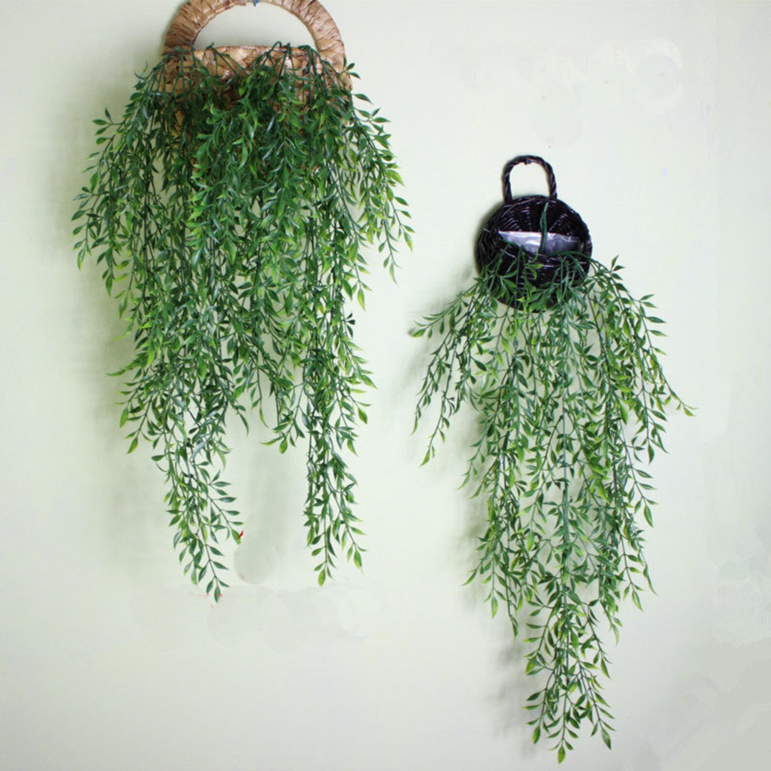 Artificial Hanging Plants Home Wall Decor Plastic Plant Etsy