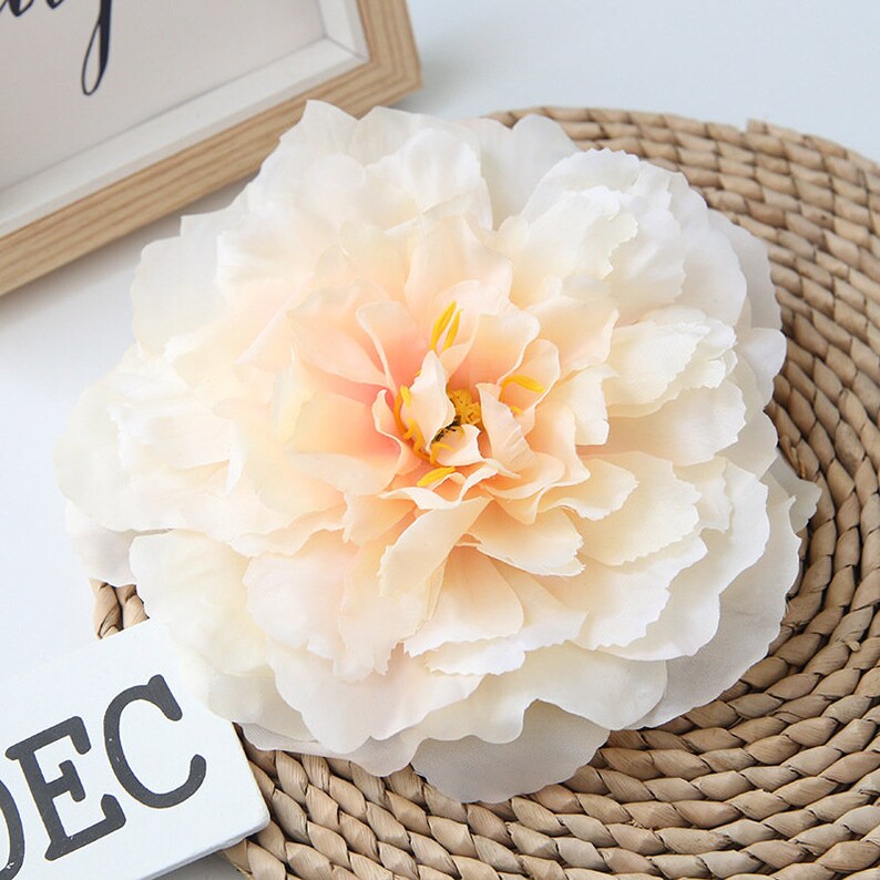 Peony Flowers White Peonies Silk Flowers Bulk Artificial Peony Etsy