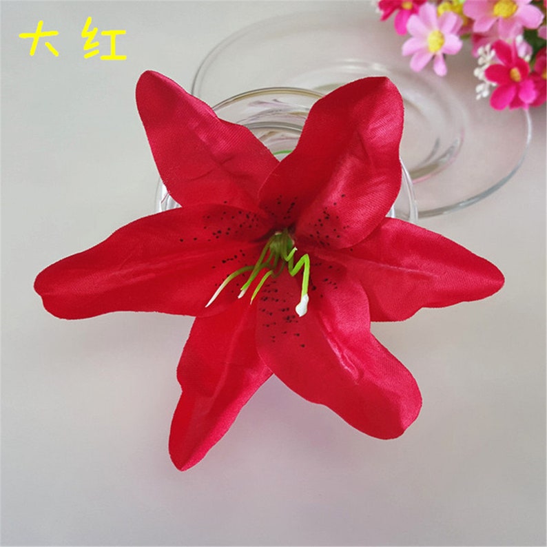 Artificial Lily Silk Tiger Lilies Fake Wedding Flowers 10pcs Etsy