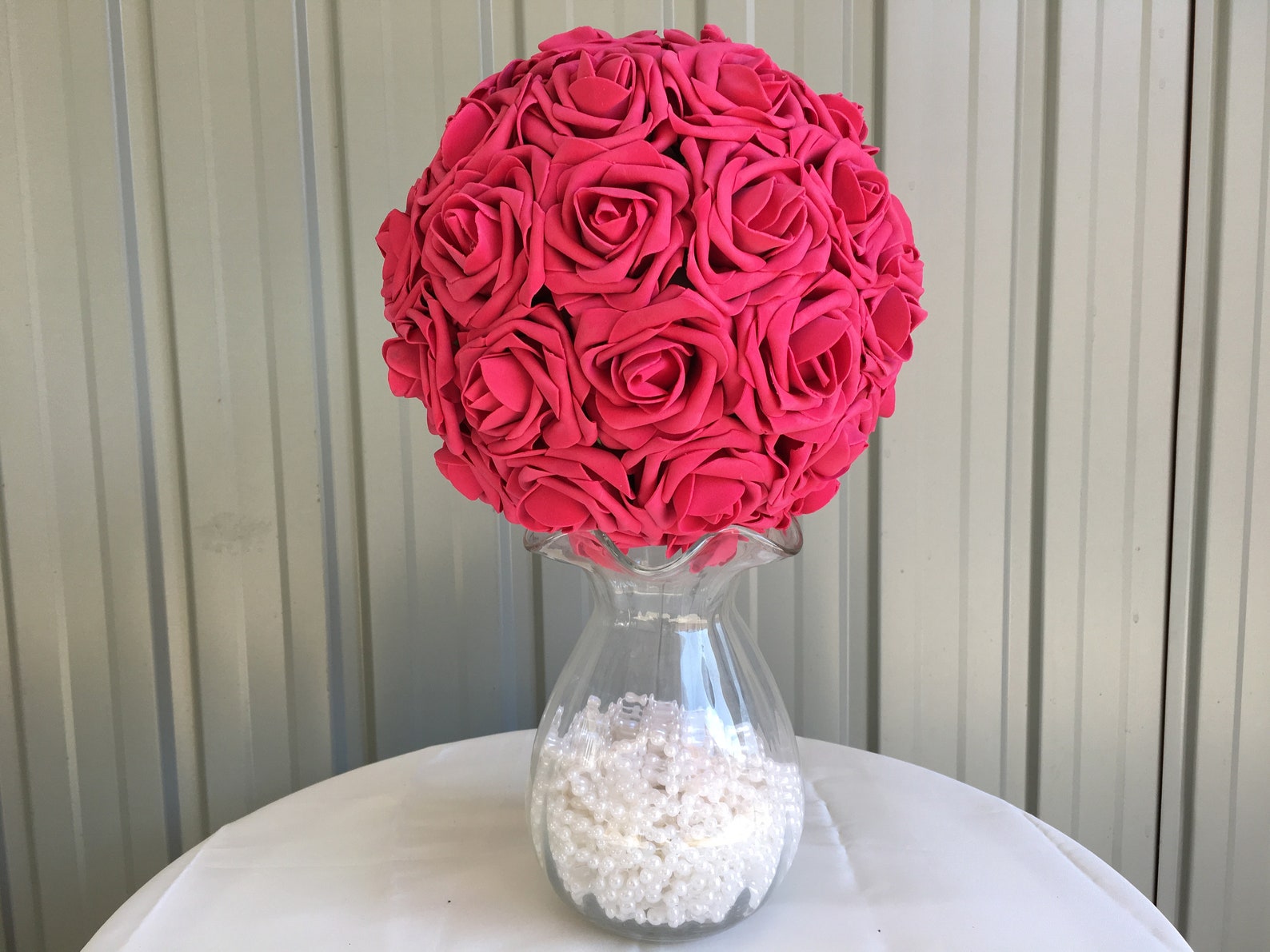 Fuchsia Flower Ball Kissing Balls Flower Girl Pomander Fushcia Etsy