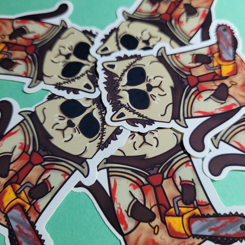 Leatherface Serial Killer Kitties Sticker Texas Chainsaw Etsy