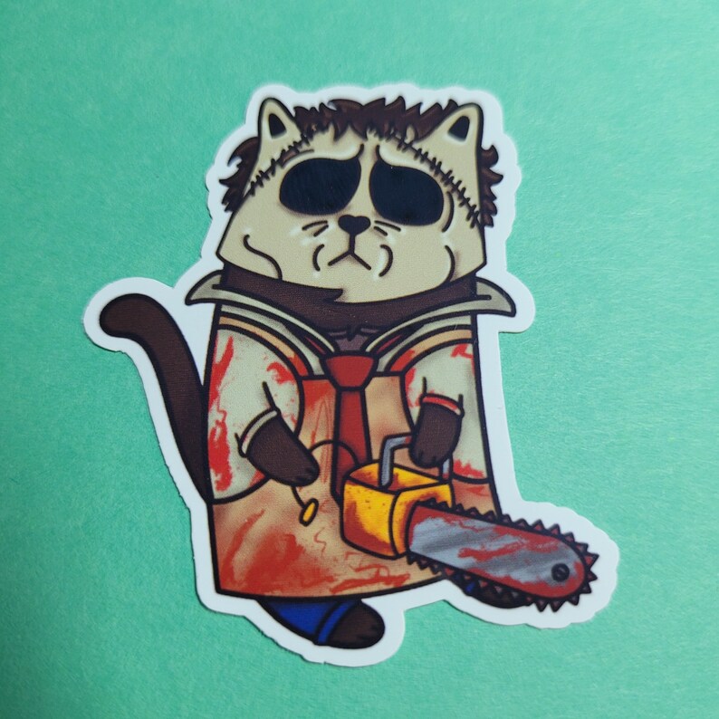 Leatherface Serial Killer Kitties Sticker Texas Chainsaw Etsy