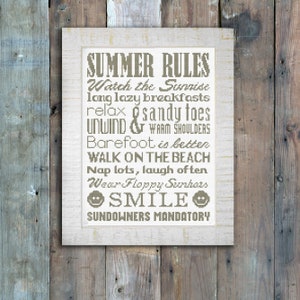 Summer Rules - A counted cross stitch design - A perfect project to add that holiday feel to your home