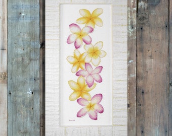 Frangipani - A counted cross stitch pattern - Some beautiful frangipani flowers to brighten up your day