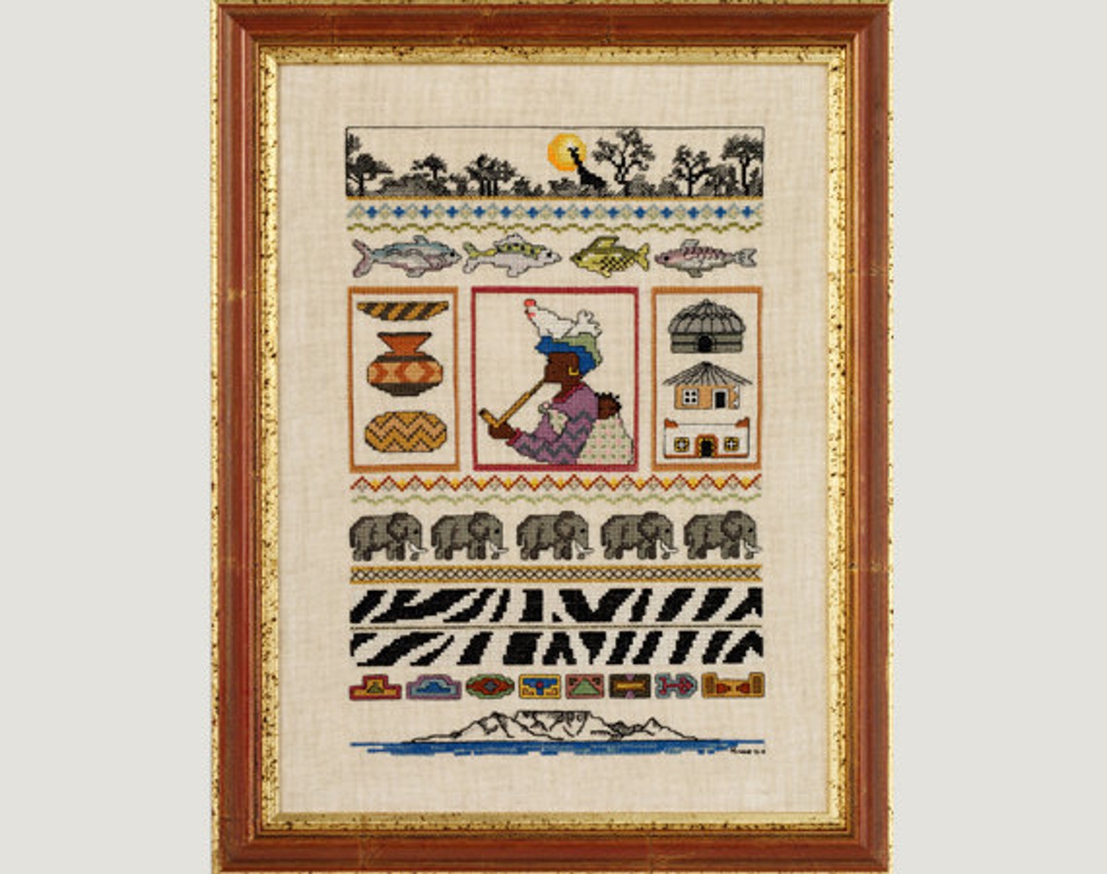 African Sampler A Counted Cross Stitch Design Taking a Traditional