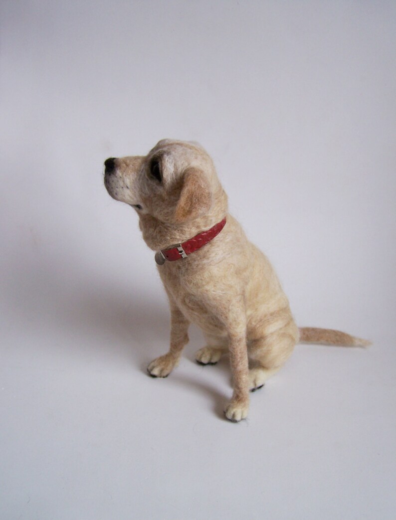 Custom Needle Felted Big Yellow Labrador Portrait Dog Wool Etsy