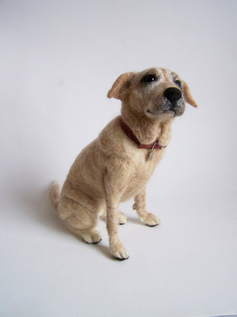 Custom Needle Felted Big Yellow Labrador Portrait Dog Wool Etsy