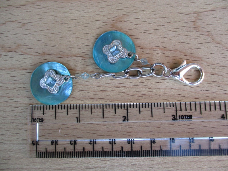 Bling Beach Vibe Silver and Turquoise Shell Purse Charm or Key Chain Gift for Friend or New Driver