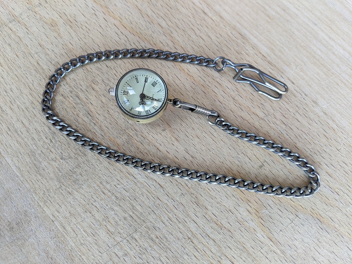 Upside Down Aged White Glass Ball Pocket Watch on 14 Etsy