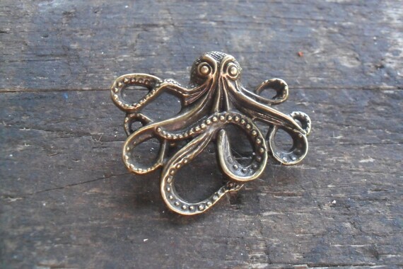 Spilla Steampunk Bronzo Kraken Polpo Con Ingranaggi - Captain Cumberpatch's #ZO4