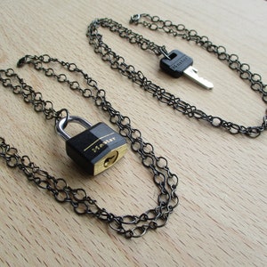 Master Lock & Key Ketting, Set van Twee, 29" (73 cm) Kettingen, Vriendin, Vriend, Lieverd, Liefde, Sleutel tot Mijn Hart, Unlock my Heart