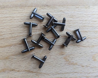 Bases para gemelos de color gris plomo, suministros para la fabricación de joyas DIY, bases de metal macizo, para hacer 5 pares.