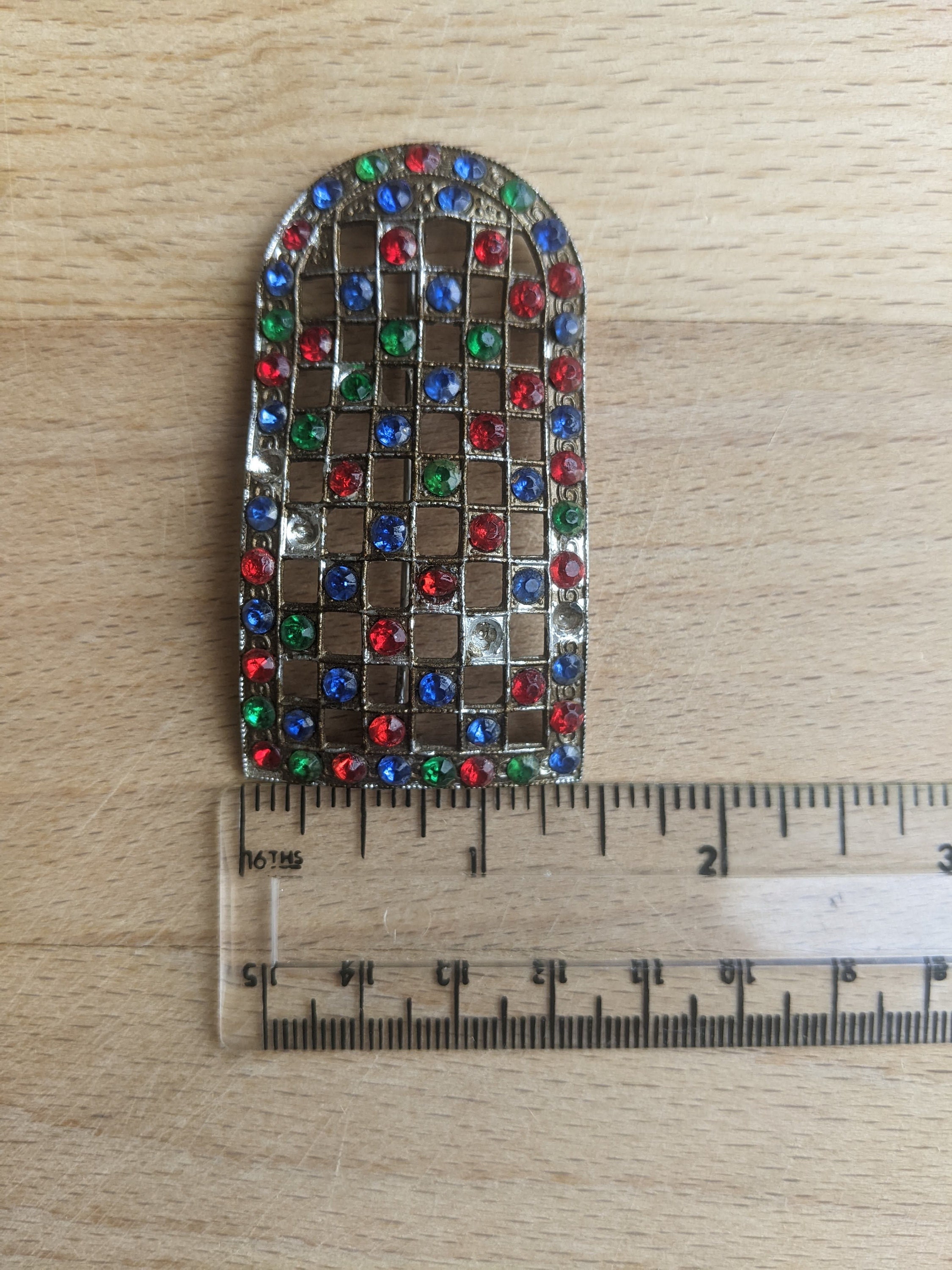 Broche Vintage Strass - Barrette Argentée 4,1 Cm - Occasion - Style Rétro Français