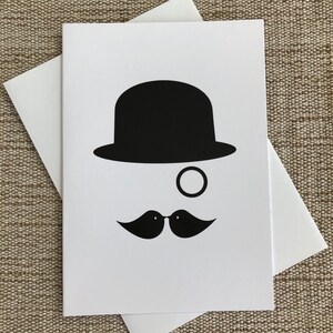 Cappello a bombetta POLICE THAT MOUSTACHE A6 Biglietto di auguri vuoto