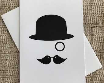 Bowler Hat POLICE THAT MOUSTACHE A6 Blank greeting card