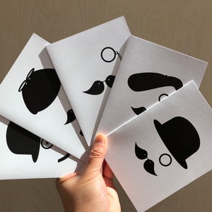 POLIZEI, DIE MUSTACHE Set von 5 A6 Blanko Grußkarten