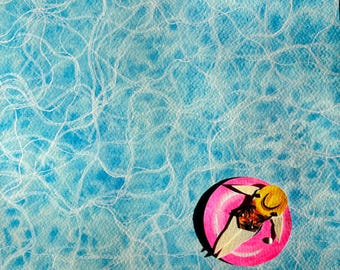 SWIMMING in the WATER Originals UNFRAMED, sea swimming, swimming pool, poolside, snorkelling, open water