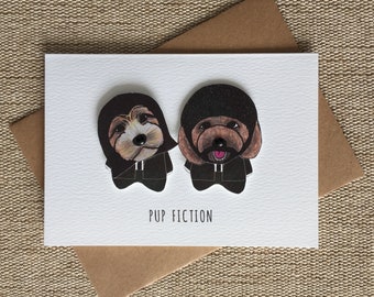 Pup Fiction ICONIC FILMS A6 Blank Paper Doll greeting card