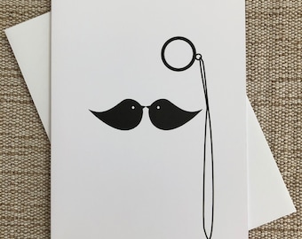 The One Eye Monocle POLICE THAT MOUSTACHE A6 Blank greeting card
