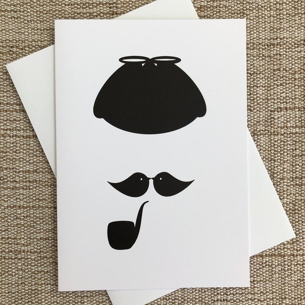 Sherlock Holmes POLICE THAT MOUSTACHE A6 Blank greeting card