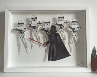 ORIGINAL ARTWORK Framed The Dark Side Paper Dolls