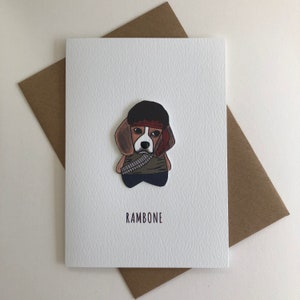 Rambone aka Rambo ICONIC FILMS A6 biglietto di auguri Blank Paper Doll