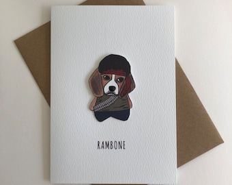 Rambone ICONIC FILMS A6 Blank Paper Doll greeting card