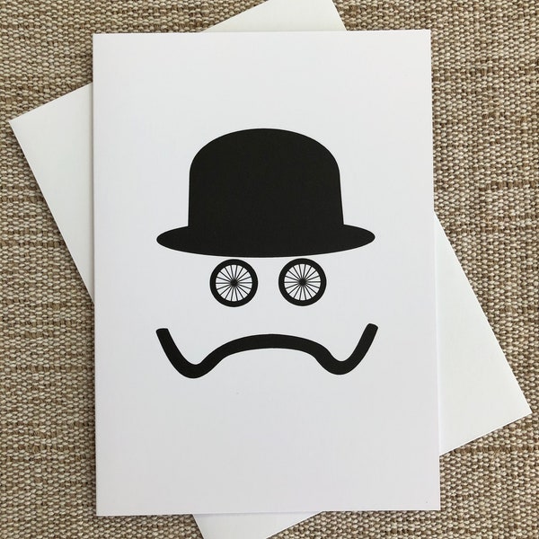 Bike Gentleman POLICE THAT MOUSTACHE A6 Blank greeting card