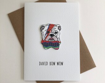 David Bow Wow MUSICAL DOG A6 Blank Paper Doll greeting card