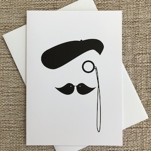 The Frenchman POLICE THAT MOUSTACHE A6 Blanko Grußkarte
