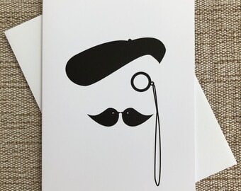 The Frenchman POLICE THAT MOUSTACHE A6 Blank greeting card