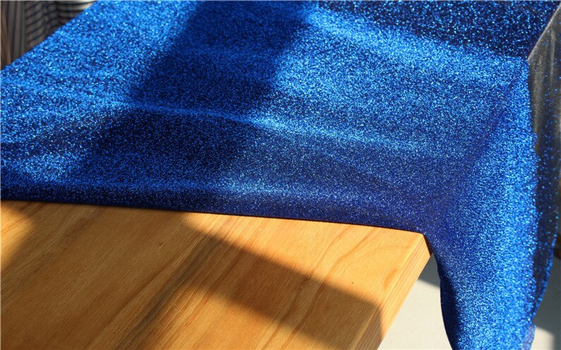 elastic lace metallic blue lace fabric stretch lace lace Glittering royal blue lace fabric