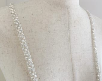 thin pearl bead tape for belt, straps, wedding decors, party decors
