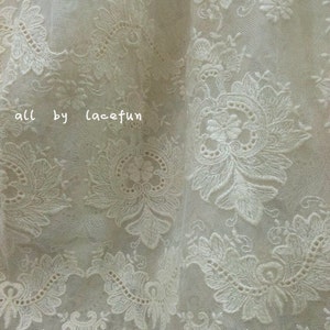 Ivory Lace Fabric Embroidered Tulle Lace Fabric Embroidered - Etsy