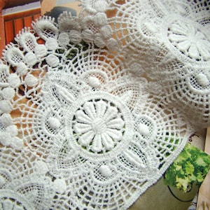off White Cotton Lace Trim, vintage lace trim, cotton crocheted lace, trim lace CMSR009B image 3