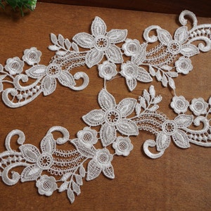 ivory lace applique by pairs, venice lace applique, bridal lace applique